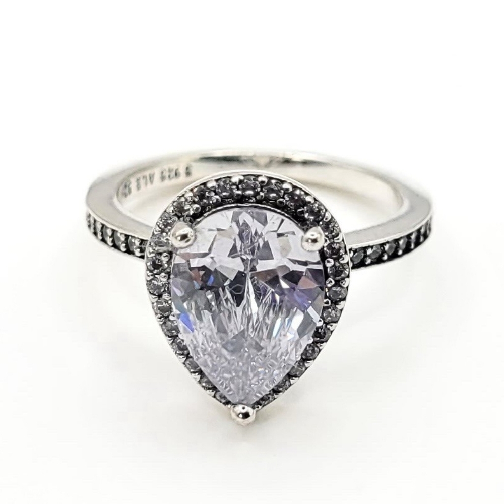 Pandora Sparkling Teardrop Halo Size 5.5 (50) Ring